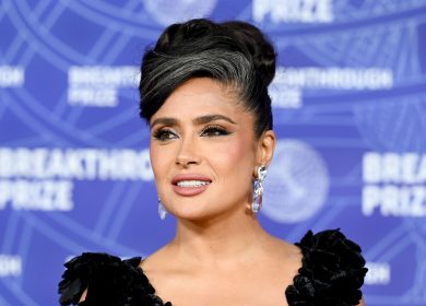 Salma Hayek's Quiet Silver Updo Is the Epitome of Elegance