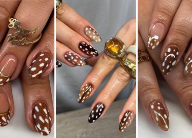 Deer Print Nails Are the Cozy Manicure Taking Over This Fall