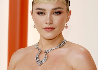 I Want Florence Pugh's Neon Orange Eye Shadow to Be Spring's Biggest Trend—See the Photos